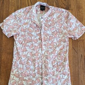 Barney Cools medium crab men's button up shirt